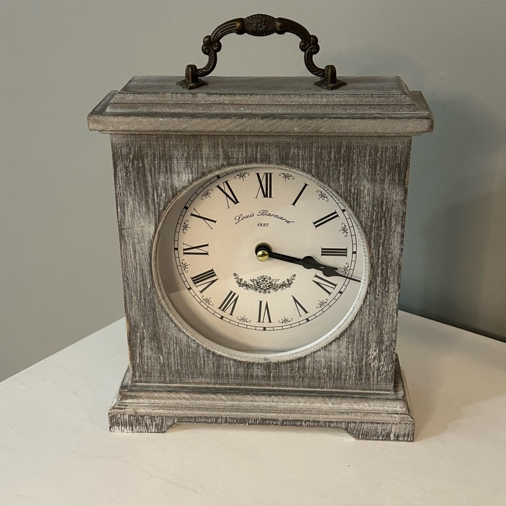 Gray mantel clock